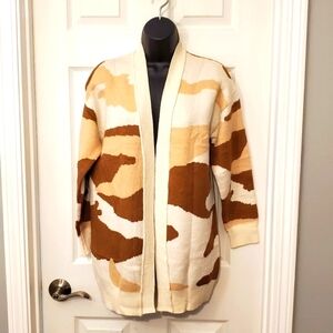 Zesica Camo Style Open Sweater